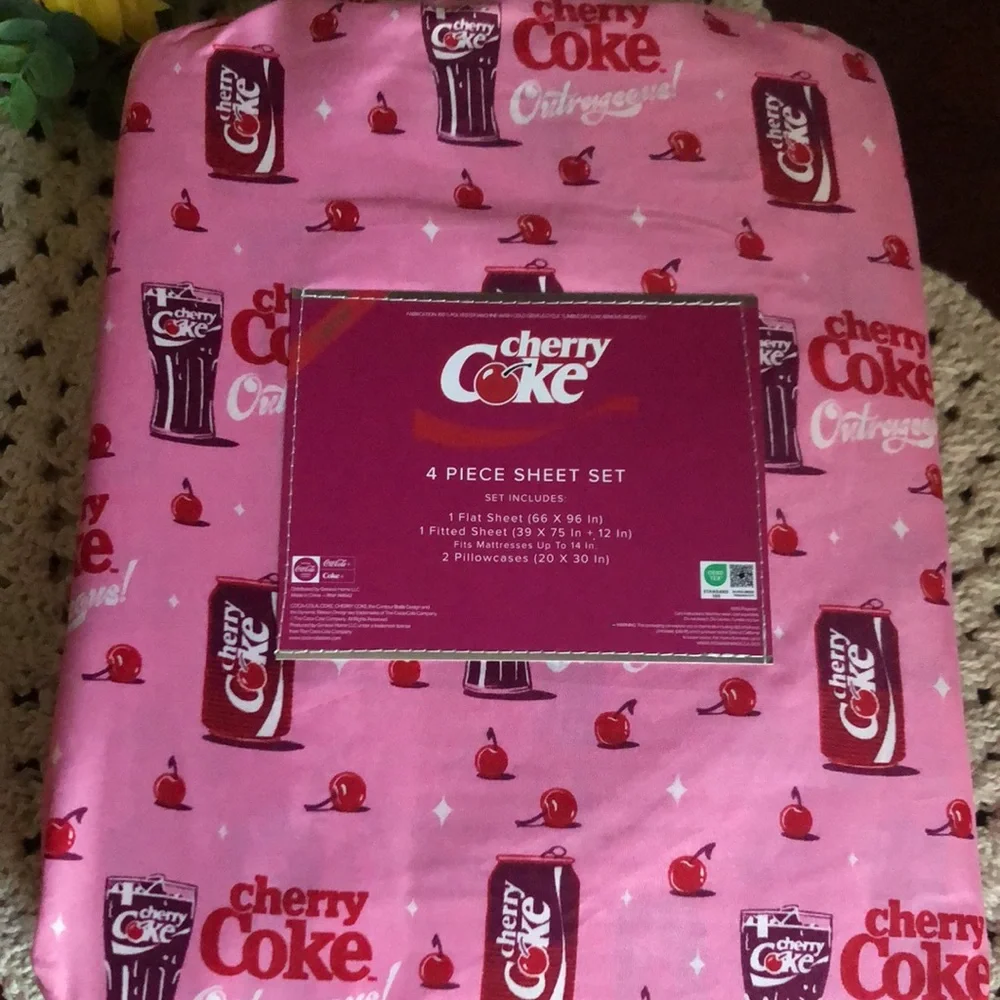 Cherry Coke Pink 4-Piece TWIN Sheet Set